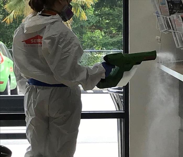 Employee conducting a certified cleaning